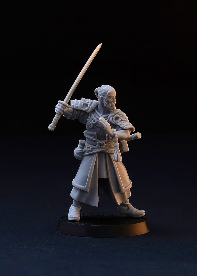 Fantasy Samurai miniature, 28mm (32 mm) for tabletop wargaming and RPG