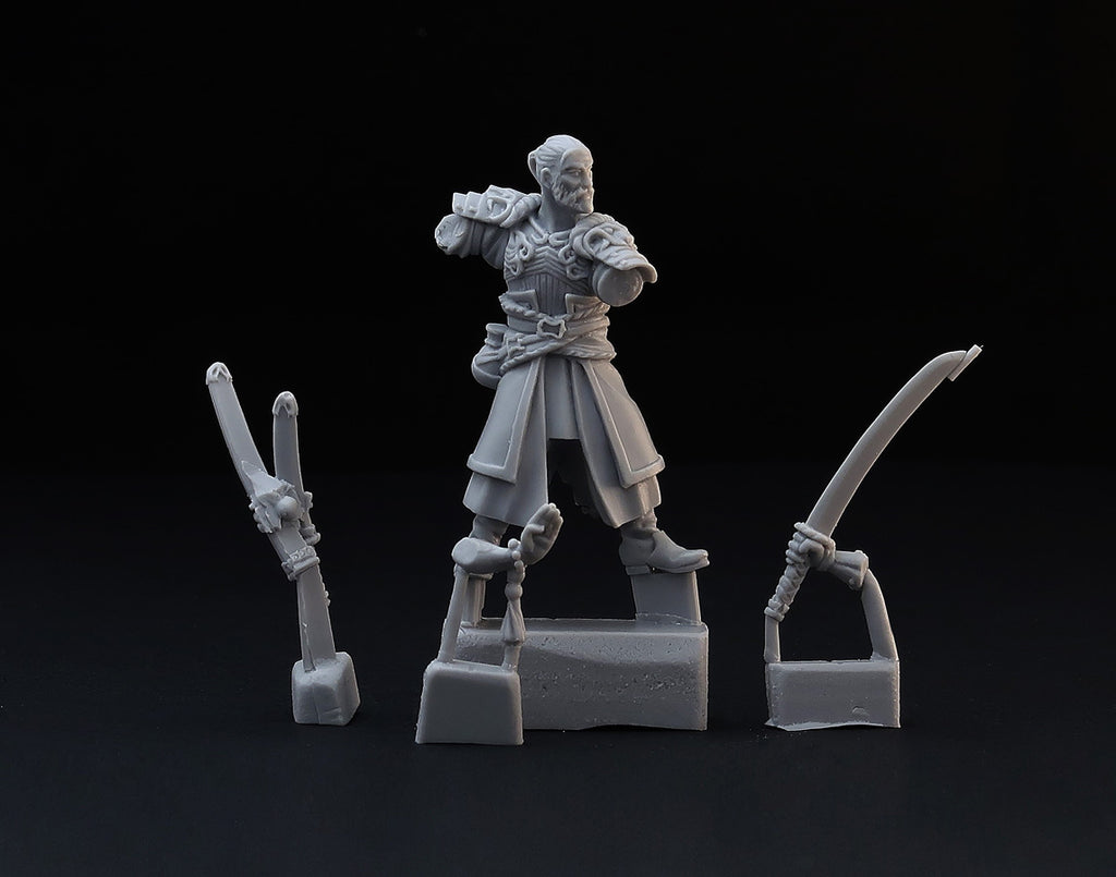 Fantasy Samurai miniature, 28mm (32 mm) for tabletop wargaming and RPG