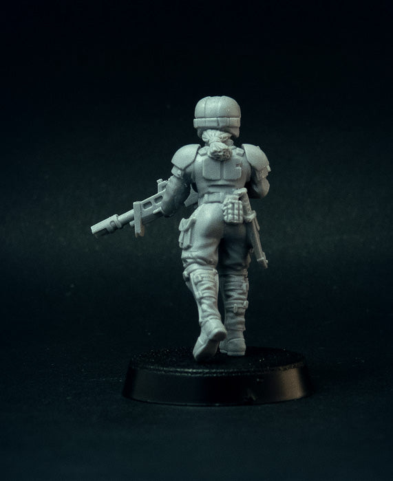 Female Soldiers Miniatures, sci-fi grimdark Guard Girls or Imperial Army - 28mm, resin