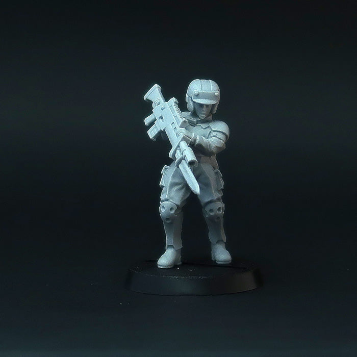 Female Soldiers in melee Miniatures, sci-fi grimdark Guard Girls or Imperial Army - 28mm, resin