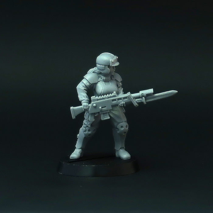 Female Soldiers in melee Miniatures, sci-fi grimdark Guard Girls or Imperial Army - 28mm, resin