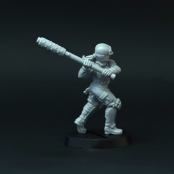 Female Soldiers in melee Miniatures, sci-fi grimdark Guard Girls or Imperial Army - 28mm, resin