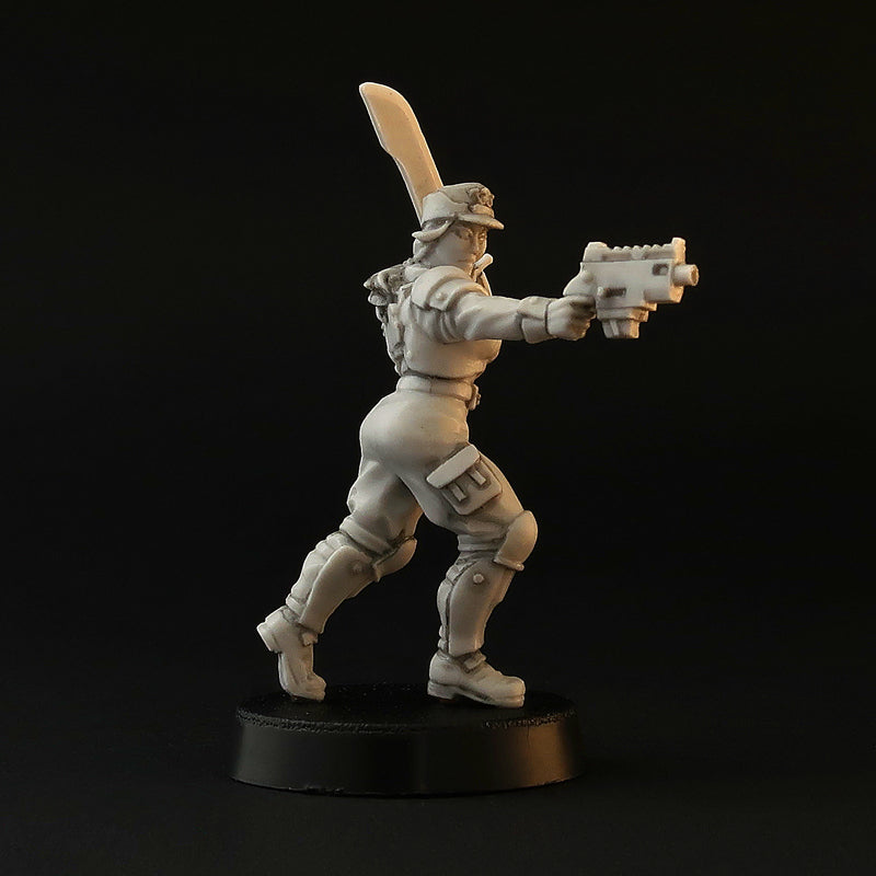 Special Unit - Female Guard Sergeant, wargame tabletop miniature, alternative grimdark Guard Girl - 28mm, resin