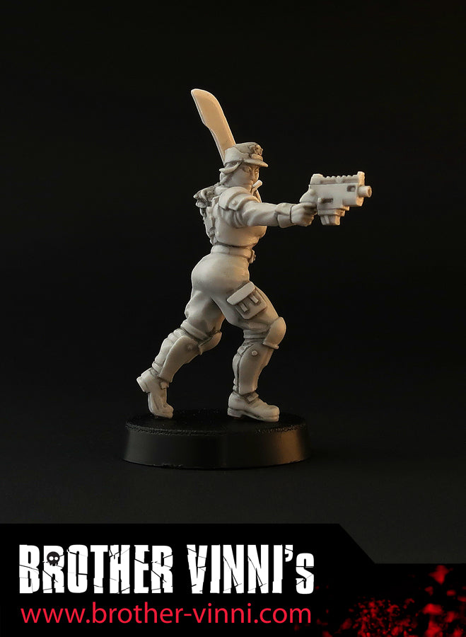 Special Unit - Female Guard Sergeant, wargame tabletop miniature, alternative grimdark Guard Girl - 28mm, resin