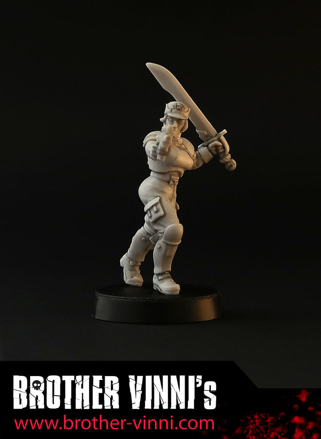 Special Unit - Female Guard Sergeant, wargame tabletop miniature, alternative grimdark Guard Girl - 28mm, resin