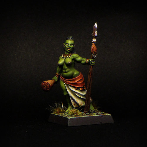 Female Orc Barbarian miniature - fantasy tabletop RPG, DnD, D&D