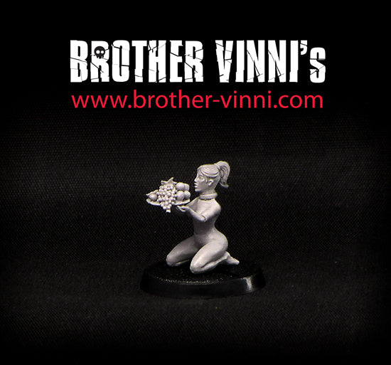 Slave Girl Servant (waitress) - 28 mm resin fantasy miniature by Brother Vinni.