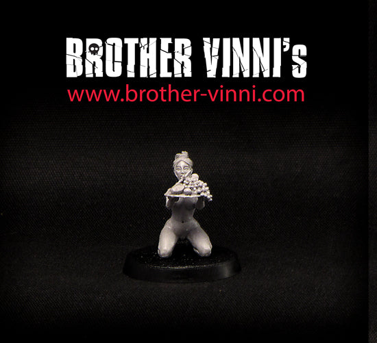 Slave Girl Servant (waitress) - 28 mm resin fantasy miniature by Brother Vinni.