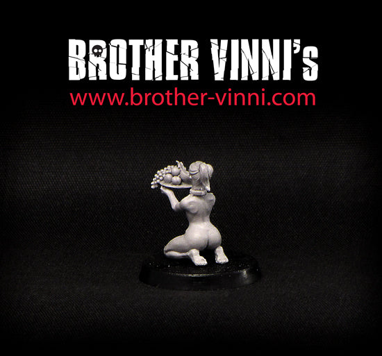 Slave Girl Servant (waitress) - 28 mm resin fantasy miniature by Brother Vinni.