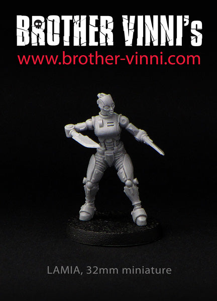 Female Robot miniature for wargaming