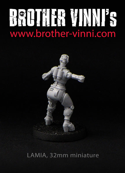 Female Robot miniature for wargaming