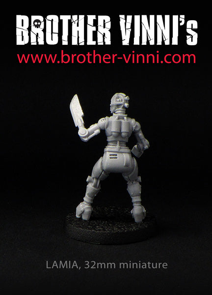 Female Robot miniature for wargaming