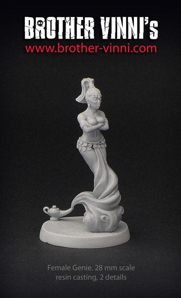 Female Genie (Djinn) Miniature for DnD, Dungeons And Dragons, 28 mm by Brother Vinni