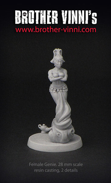 Female Genie (Djinn) Miniature for DnD, Dungeons And Dragons, 28 mm by Brother Vinni