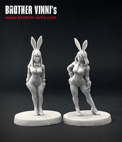 Bunny Girls 01 miniatures, 28 mm fantasy pin up for modern wargame or tabletop RPG