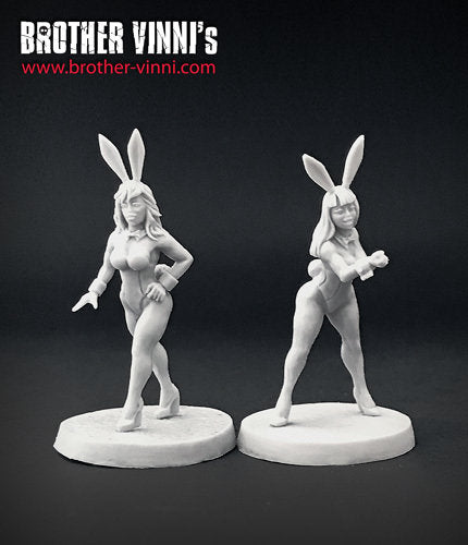 Bunny Girls 02 miniatures, 28 mm fantasy pin-up for pulp wargame or tabletop RPG