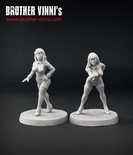 Bunny Girls 02 (naked ver.) miniatures, 28 mm fantasy pin-up for pulp wargame or tabletop RPG