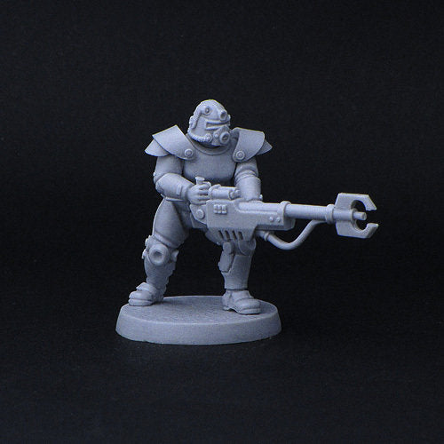 Retro power-armor miniature for Sci-Fi wargaming