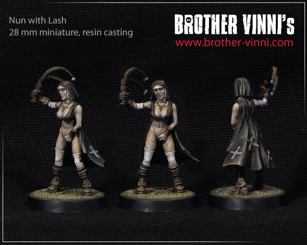 Nun miniature, female flagellant - resin 28mm for wargaming