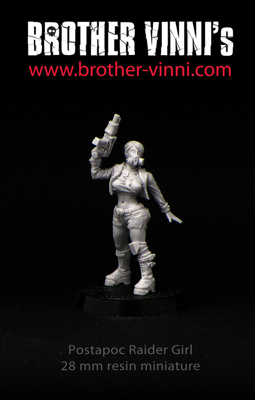 Raider Girl Post Apocalypse miniature for sci-fi wargaming