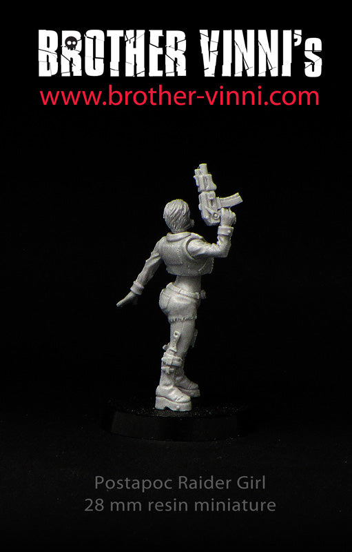 Raider Girl Post Apocalypse miniature for sci-fi wargaming