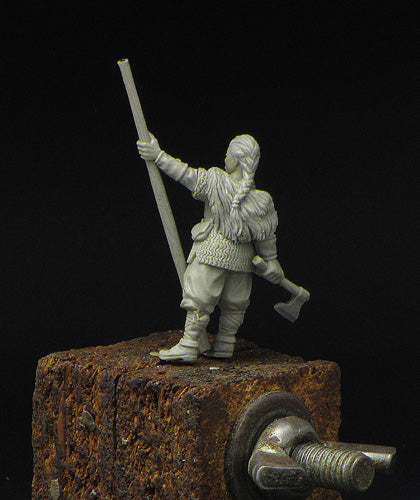 Viking Banner Bearer miniature, standard-bearer, wargame resin 28mm