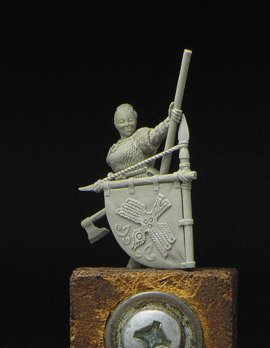 Viking Banner Bearer miniature, standard-bearer, wargame resin 28mm