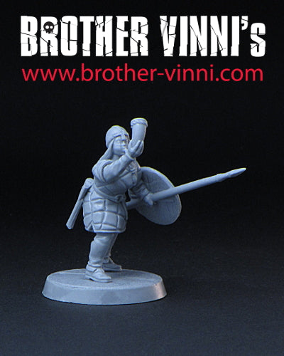 Female Viking Trumpeter miniature, Shield Maiden Horner, SAGA resin miniature 28mm