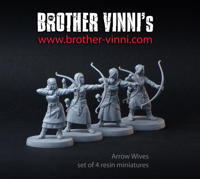 Female Viking Archers miniature set, Shield Maiden archers, SAGA resin miniatures 28mm