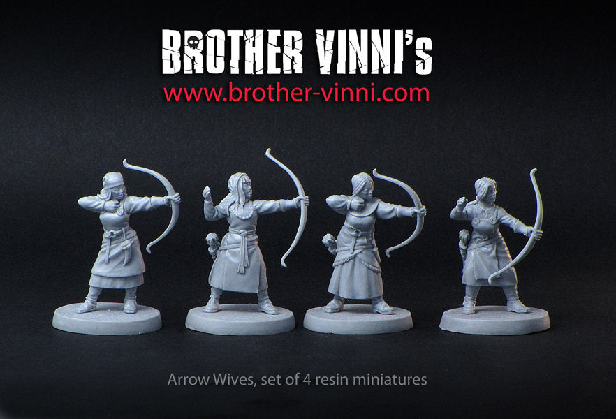 Female Viking Archers miniature set, Shield Maiden archers, SAGA resin miniatures 28mm