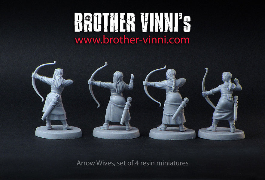 Female Viking Archers miniature set, Shield Maiden archers, SAGA resin miniatures 28mm