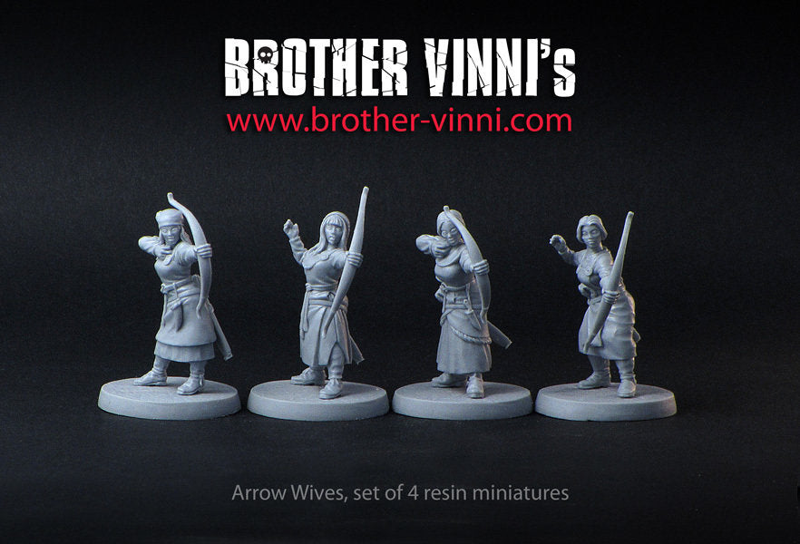 Female Viking Archers miniature set, Shield Maiden archers, SAGA resin miniatures 28mm