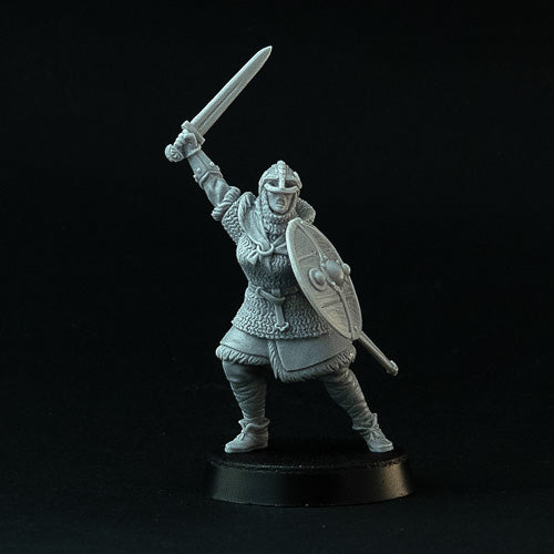 Miniatura De Resina Shield Maiden Vikinga - 28 Mm, Sin Pintar, Para Wargames Y Rol