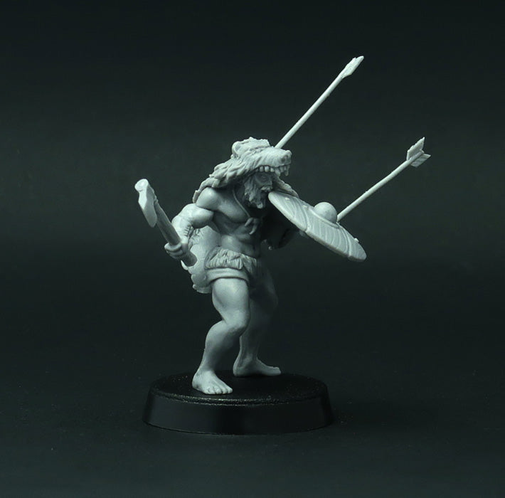 Viking Berserk (ulfhednar) miniatures, 28 mm for SAGA, resin by Brother Vinni