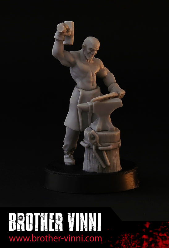 Blacksmith ,28mm fantasy miniature by Brother Vinni