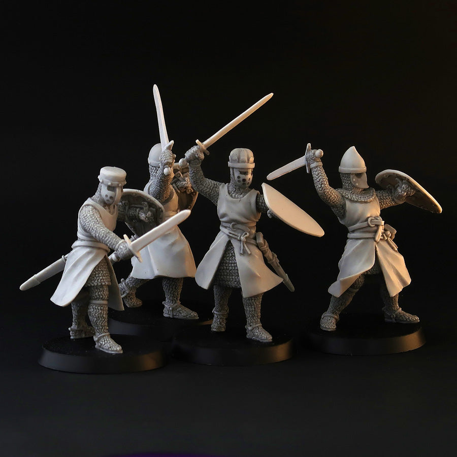 XII century Knights miniature set, for tabletop wargaming, painting and collecting