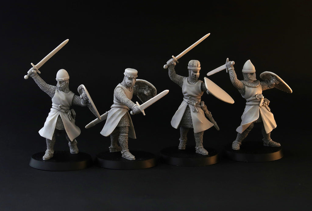 XII century Knights miniature set, for tabletop wargaming, painting and collecting