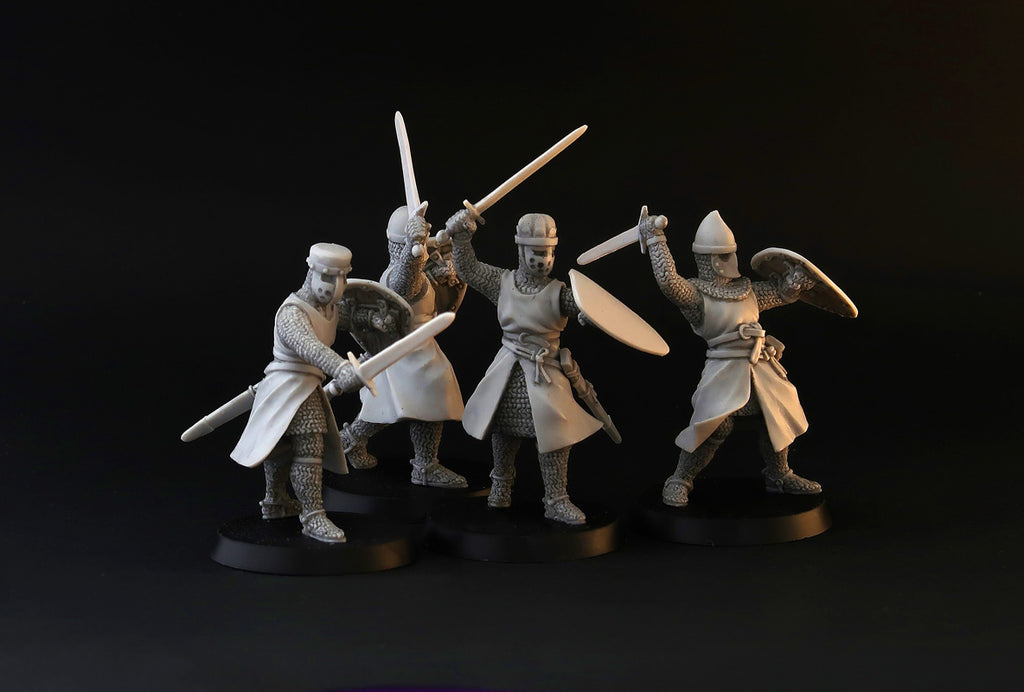 XII century Knights miniature set, for tabletop wargaming, painting and collecting