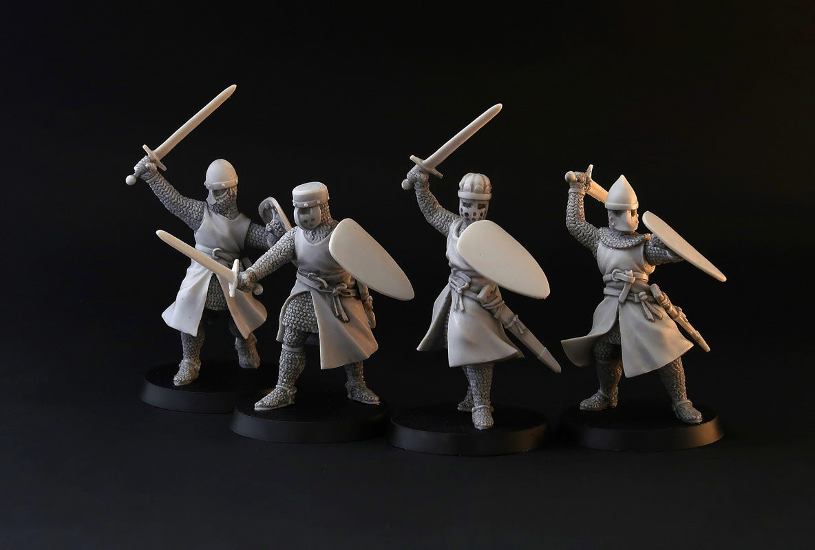 XII century Knights miniature set, for tabletop wargaming, painting and collecting