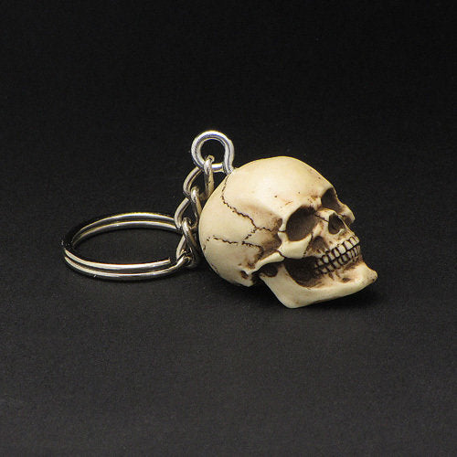 Anatomic human skull keychain