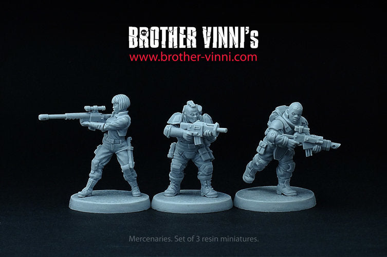 Sci-Fi Soldiers (Military Mercenaries) miniatures for wargaming