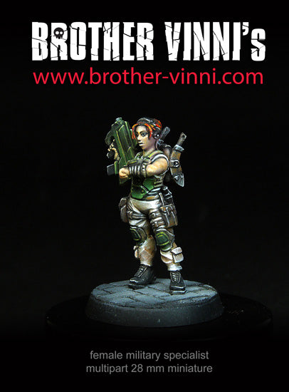 Female Guard (Imperial Soldier) miniature, 28 mm, sci-fi or grimdark wargaming