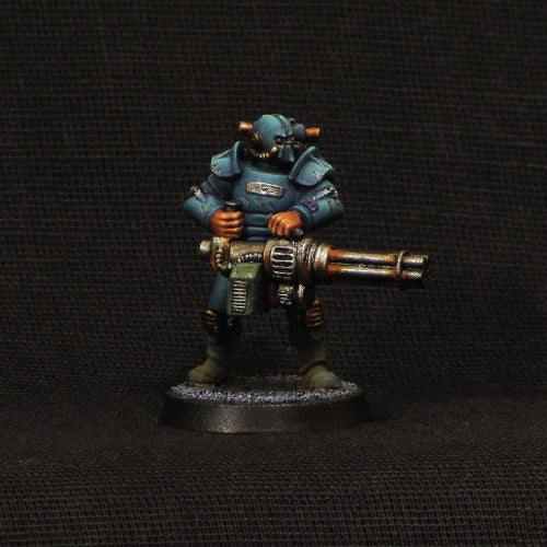 Post Apoc Power-armor miniature 28 mm for cyberpunk wargames