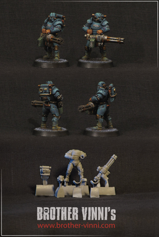 Post Apoc Power-armor miniature 28 mm for cyberpunk wargames