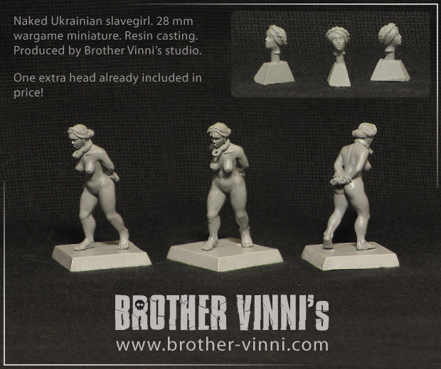 Slave Girl walking, 28 mm miniature for wargames by Brother Vinni