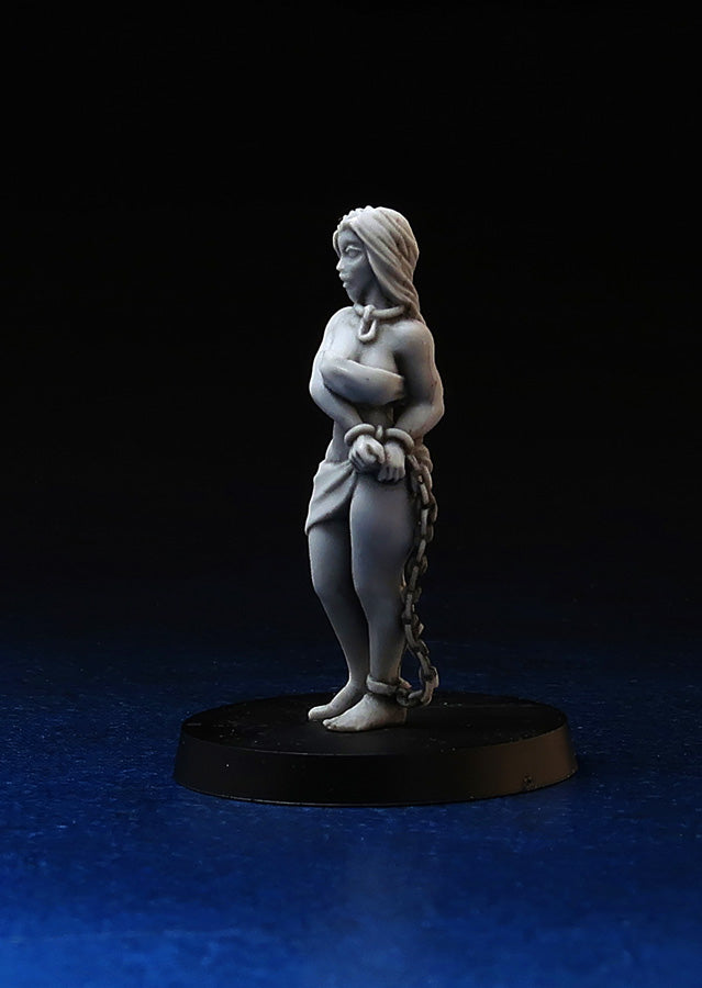 Slave Girl in chains, miniature 28mm for tabletop wargaming and painting