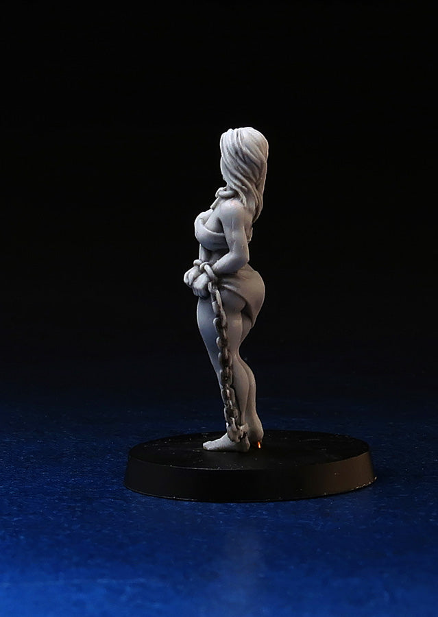 Slave Girl in chains, miniature 28mm for tabletop wargaming and painting