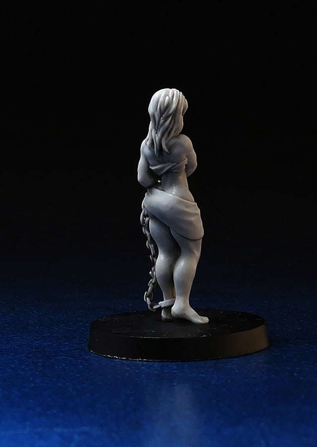 Slave Girl in chains, miniature 28mm for tabletop wargaming and painting