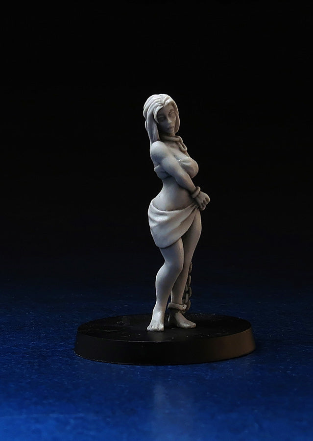 Slave Girl in chains, miniature 28mm for tabletop wargaming and painting