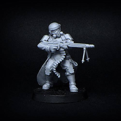 Veteran chaingunner sci-fi wargame miniature